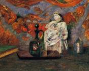 保罗 高更 : Still Life with Carafe and Ceramic Figure